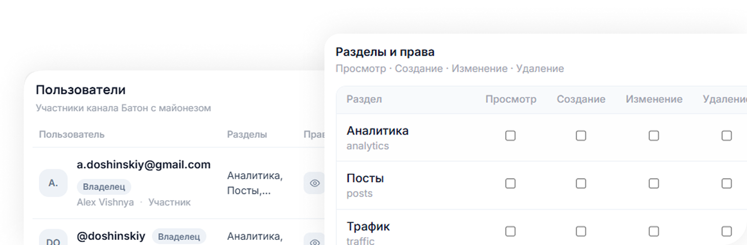 Управление доступами и ролями